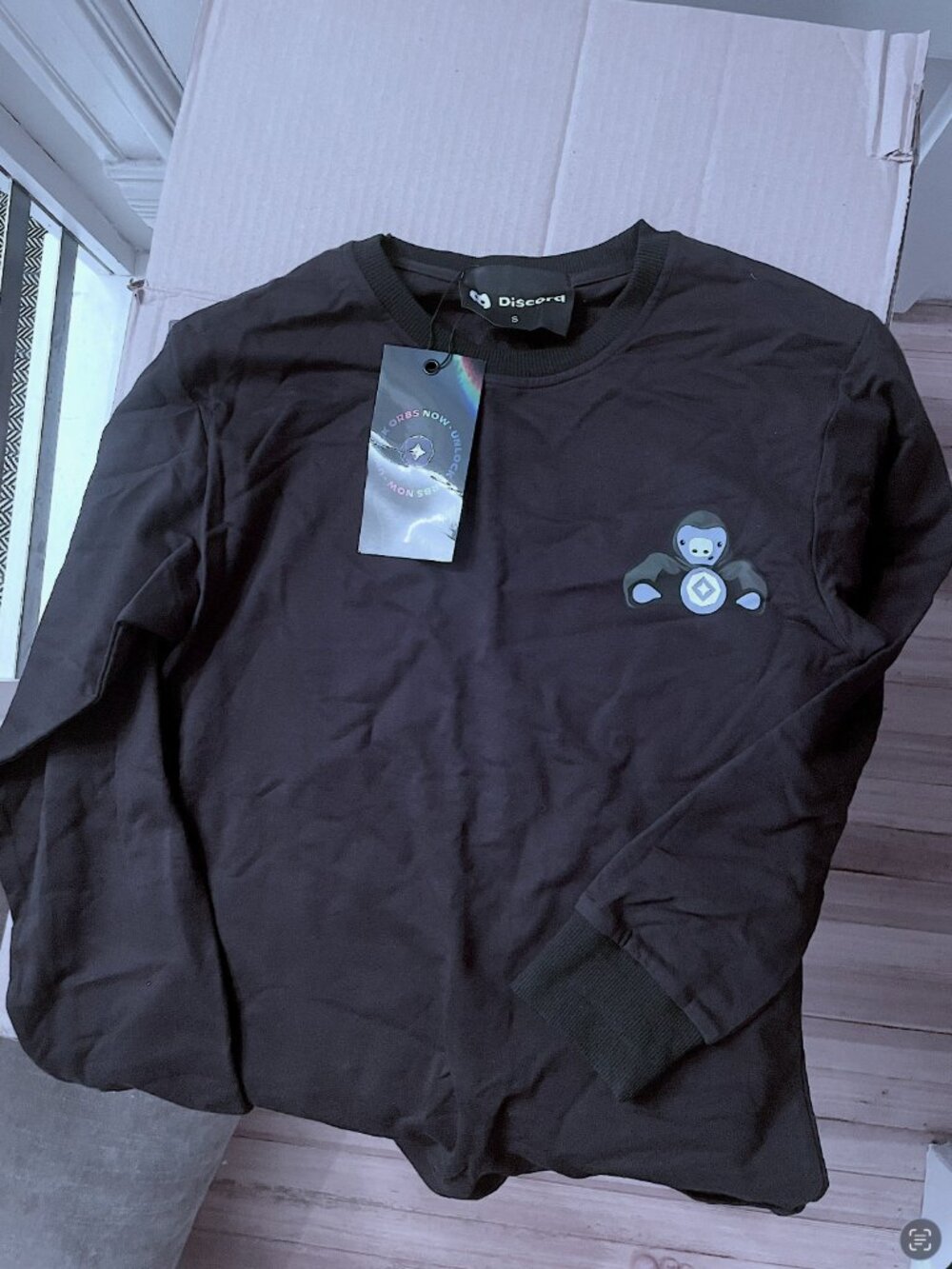 Discord Wumpus Logo Long Sleeve Tee – Black, Size S NWT